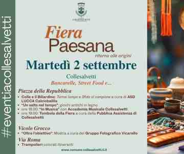Collesalvetti, marted 2 settembre torna la Fiera paesana: il programma e le modifiche alla viabilit