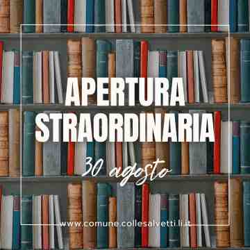 Biblioteca Comunale: apertura straordinaria il 30 agosto