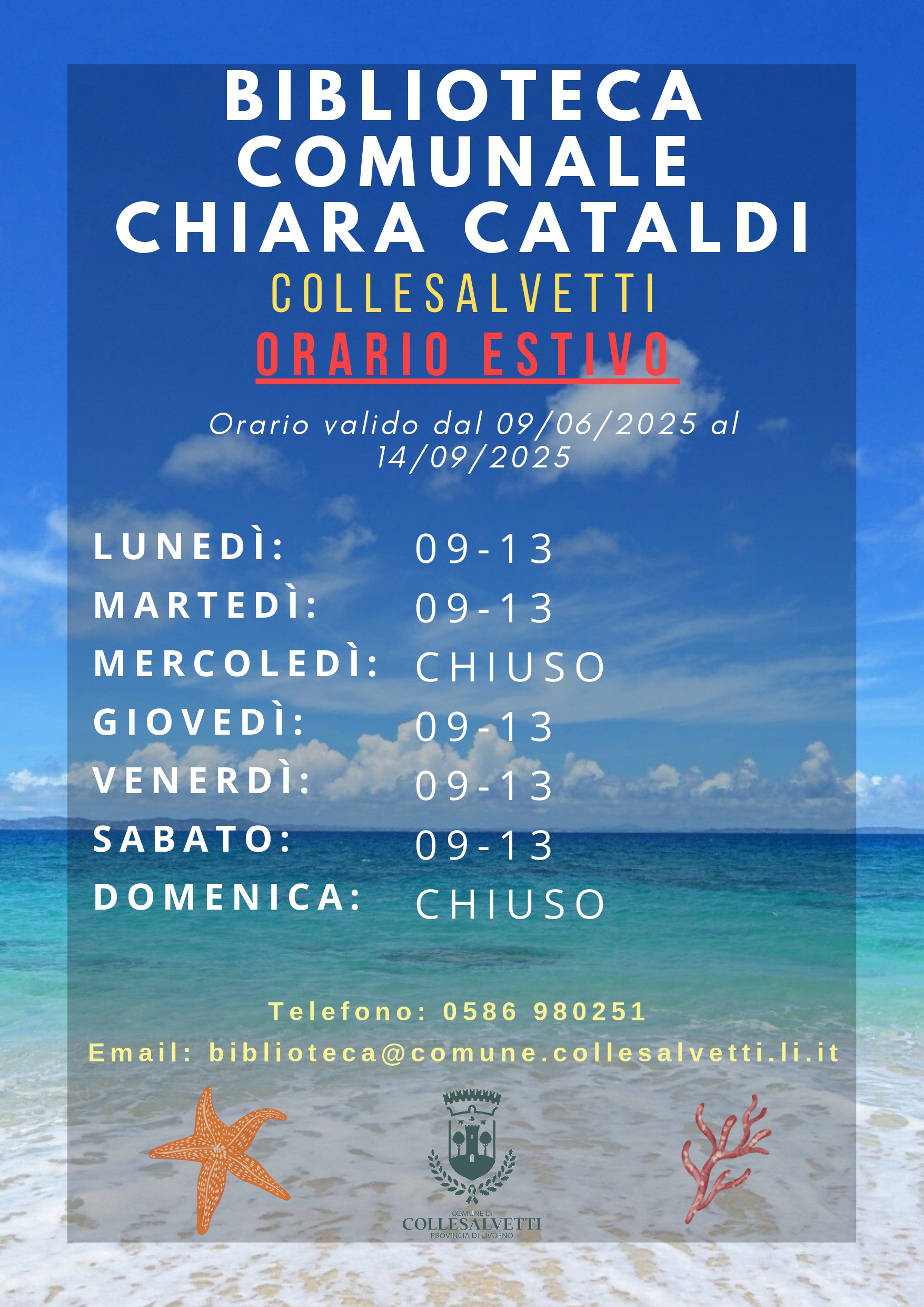 Orario estivo Biblioteca comunale \