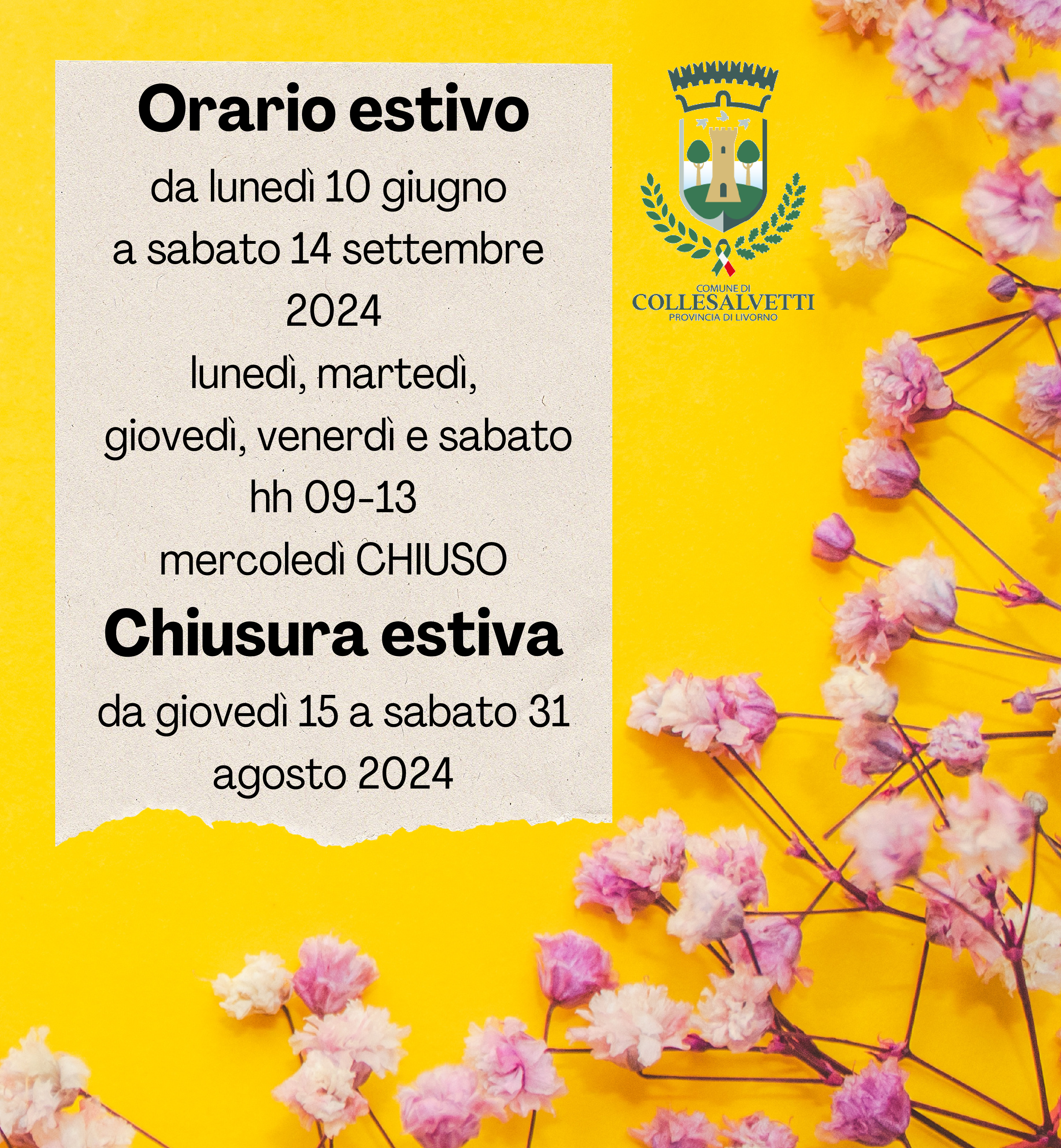 Orario Estivo della Biblioteca Comunale \